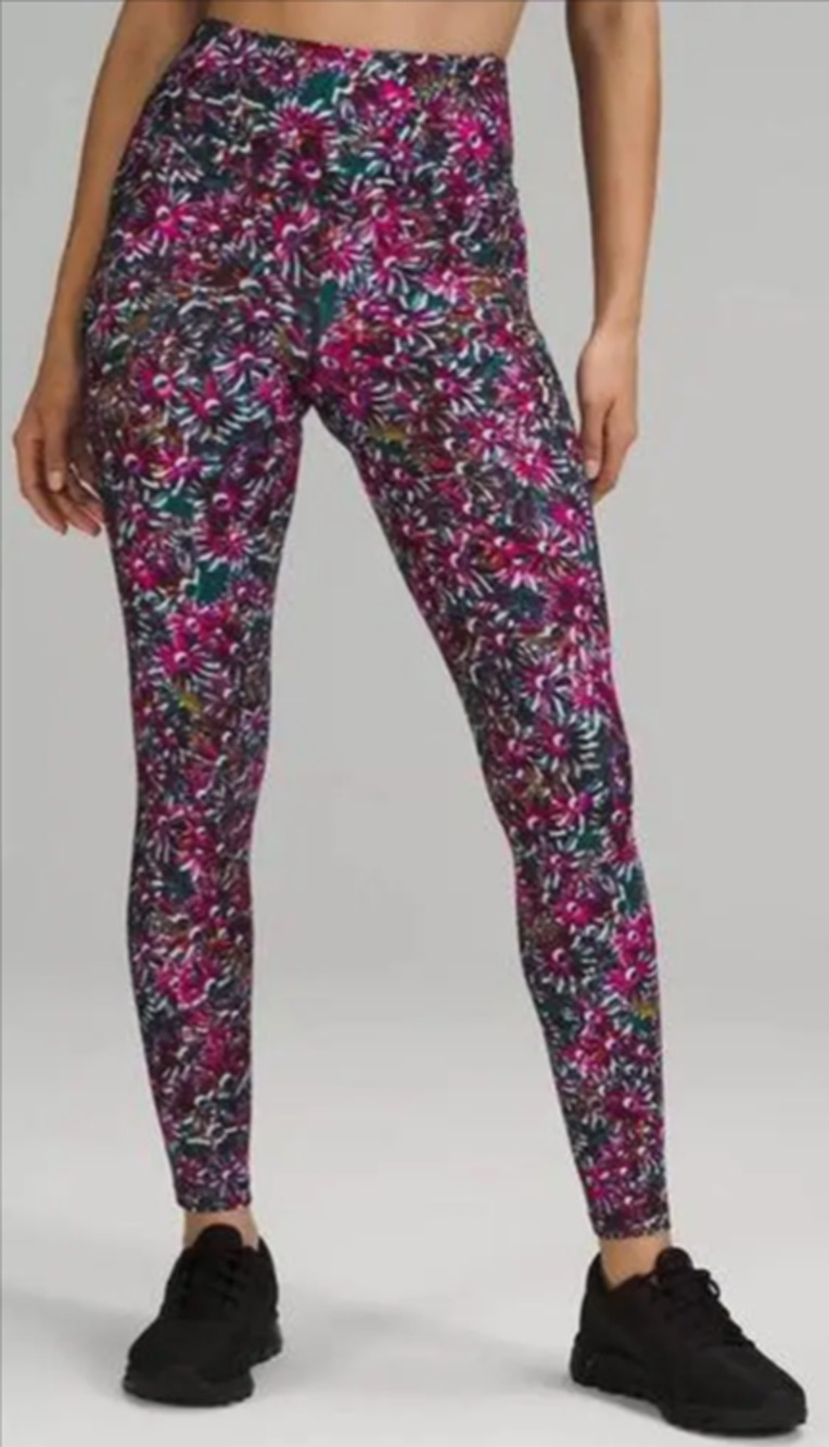 Lululemon Womens Base Pace High-Rise Tight 28" Brushed Floral Electric Size 0